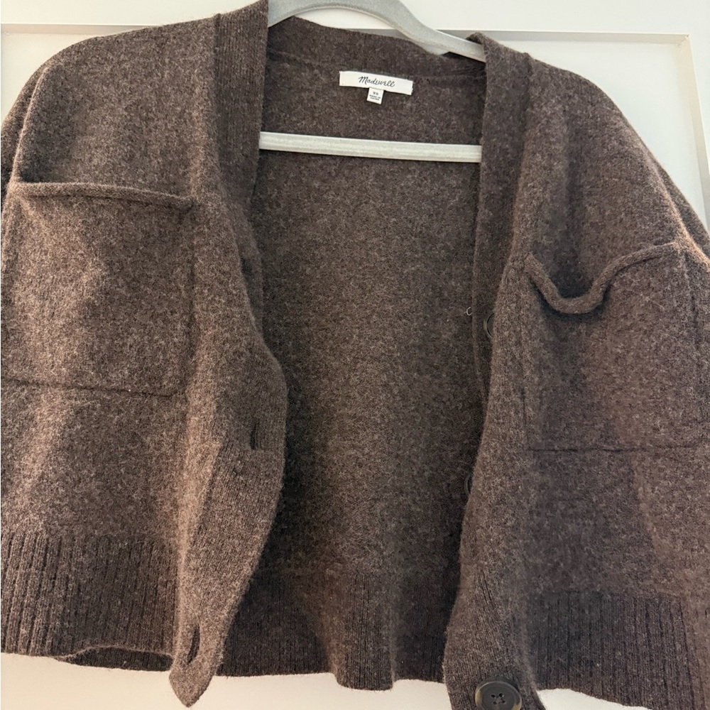 Madewell Dark Brown Pocket Button Cardigan